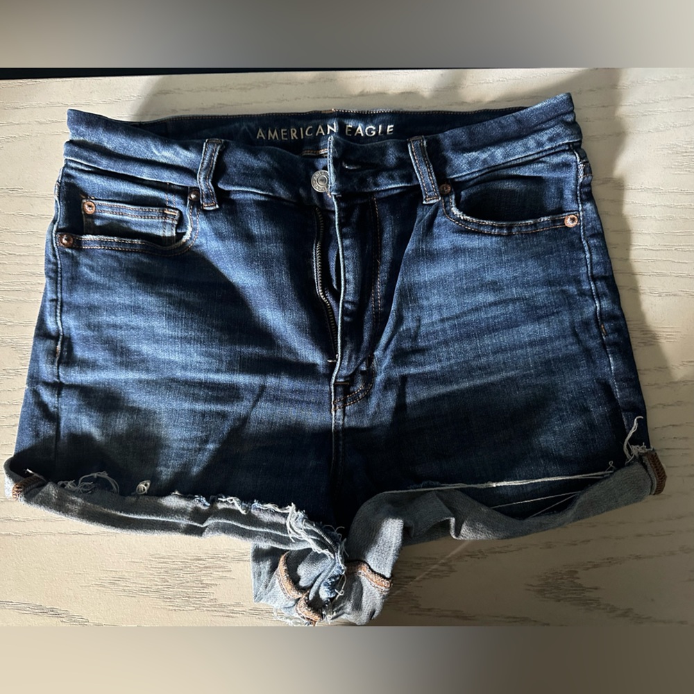 American Eagle Curvy Hi-Rise Shortie Denim Shorts